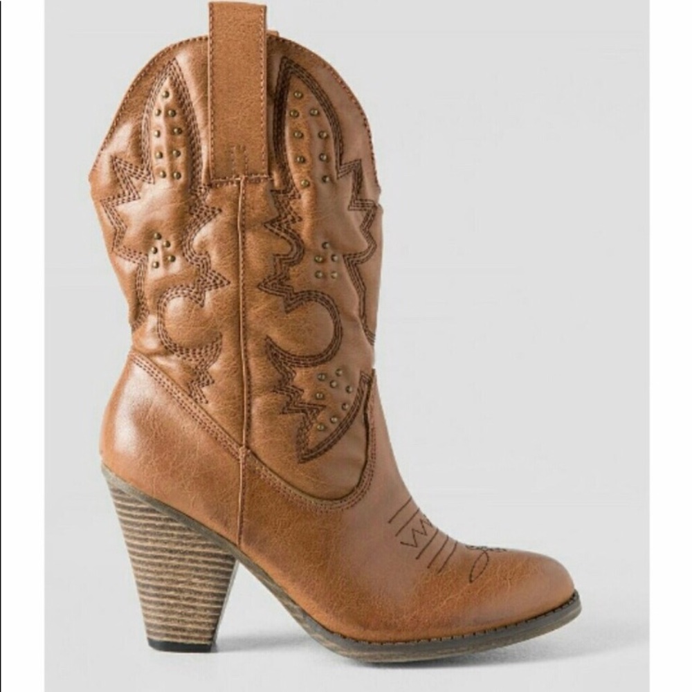 Faux Leather Cowboy Boots (heeled)